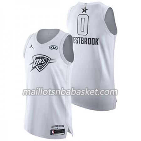 Maillot Homme Oklahoma City Thunder Russell Westbrook 0 2018 All Star Jordan Brand Blanc Swingman